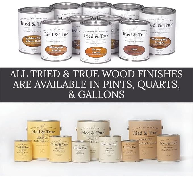 Tried & True Original Wood Finish, Gallon - Linseed Oil & Beeswax Blend, Ideal for All Woodwork, Long-Lasting Durability, Food Safe Sealer, Non-Toxic Wood Finish