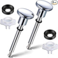 2 Set Tub Spout Diverter Repair Kit, Includes 2 x Diverter Valve Stems, 2 x Cup Seals and 2 x Gates, Bathroom Shower Bathtub Leaky Faucet Repair Replacement Parts (Chrome,Classic)