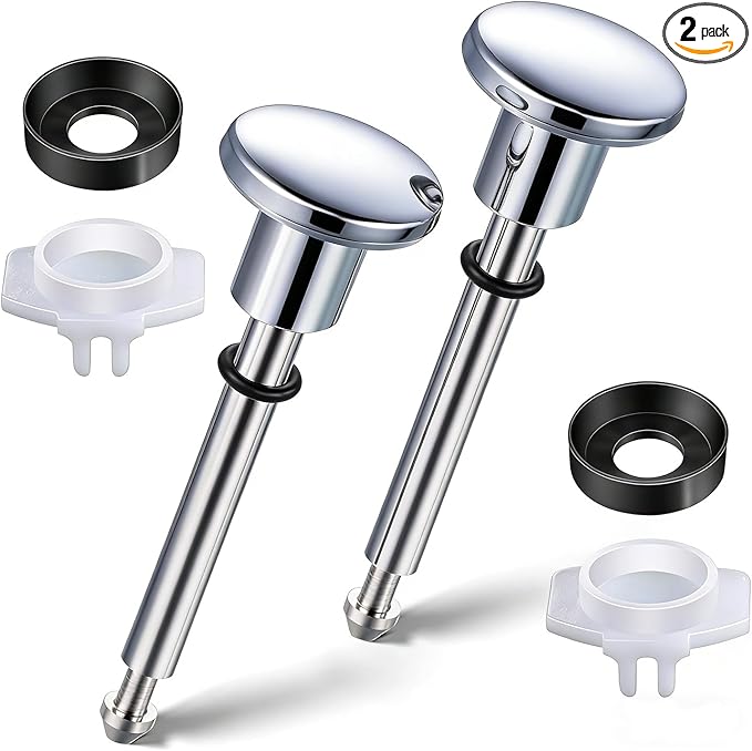 2 Set Tub Spout Diverter Repair Kit, Includes 2 x Diverter Valve Stems, 2 x Cup Seals and 2 x Gates, Bathroom Shower Bathtub Leaky Faucet Repair Replacement Parts (Chrome,Classic)