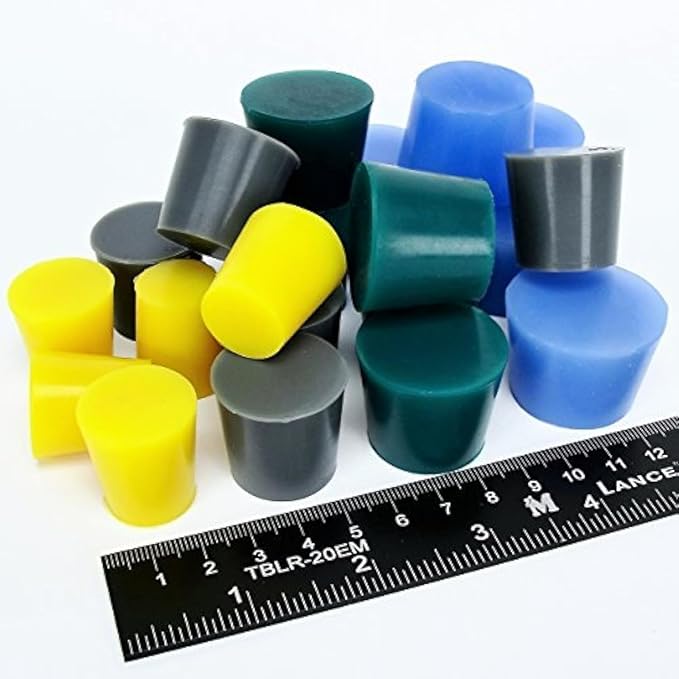 High Temp Masking Supply 20 Piece XL Silicone Rubber Plug Set - Sizes 3/4" to 1-7/16" - Tapered Stoppers for Powder Coating, Painting, Ceramic Coating, Sealing Holes - Non-Toxic, Flexible, Reusable