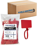 Kable Kontrol Cable Marker Identification Zip Ties 6 Inch 5000 Pcs – Red | Large ID Flag Label Straps, Self-Locking Write on Tags for Ethernet, Power, and Cord Labeling