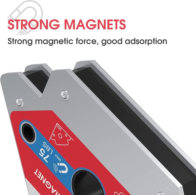 YESWELDER 75 LB Welding Magnet 2 Pieces of Magnetic Welding Holder 75 LBS Holding Power Welding Accessories (Pack of 2)