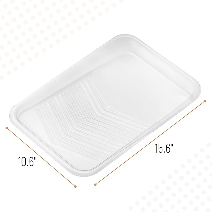 Bates 9 Inch Paint Tray Liners - 10 Transparent Plastic Disposable Trays for Painting Walls