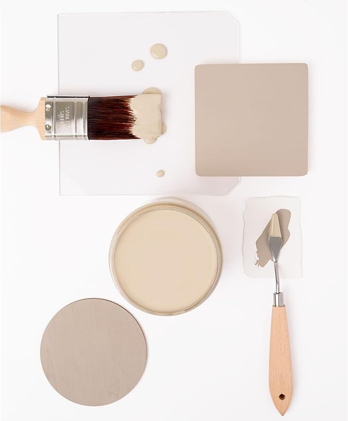 Dixie Belle Silk All-in-One Mineral Paint | French Villa (4oz) | Soft Warm Greige All-in-One Water Based Primer + Topcoat | Durable Furniture Paint | Low Reflective Finish