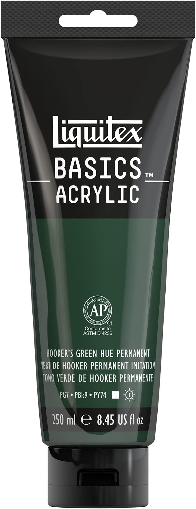 Liquitex BASICS Acrylic Paint, 250ml (8.5-oz) Tube, Hooker’s Green Hue Permanent