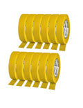 KREFINISH Painters Tape for Cars Vehicles Paint Tape Auto Body Yellow Masking Tape Heat Resistant Automotive Removable No Residue Painting Tape Bulk Set for Paint Booth, 0.94in-60 yards/12rolls