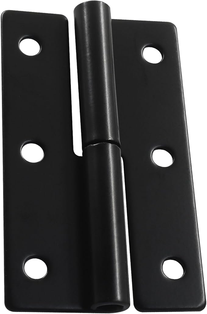 2 Pack 2.5 Inch Black Lift Off Hinge Heavy Duty H-Shaped Hinge Repair Hardware Butt Hinges Left Handed Slip Joint Flag Hinges for Indoor DIY Projects
