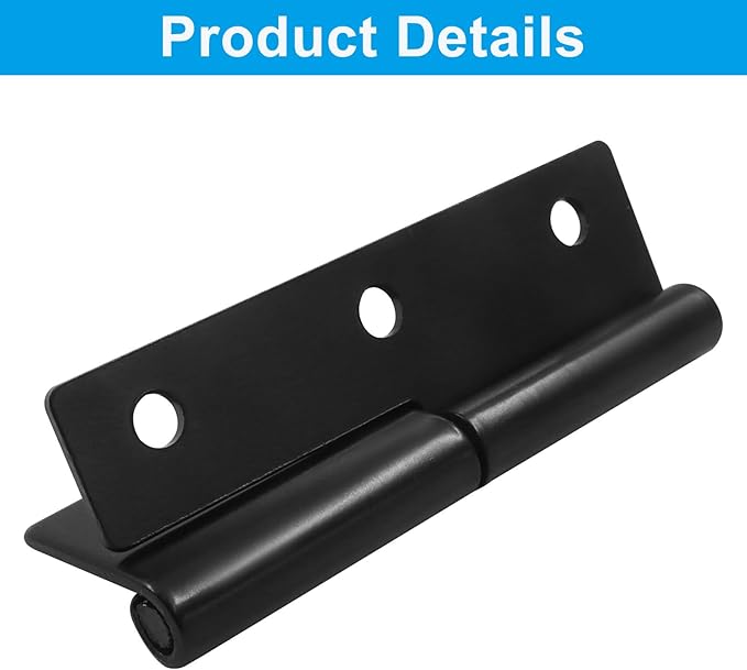 2 Pack 2.5 Inch Black Lift Off Hinge Heavy Duty H-Shaped Hinge Repair Hardware Butt Hinges Right Handed Slip Joint Flag Hinges for Indoor DIY Projects