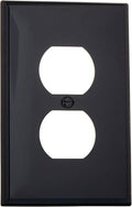 Leviton 1-Gang, 1-Duplex, Midway Nylon Wallplate, Midway Size, 1 Pack, PJ8-E, Black