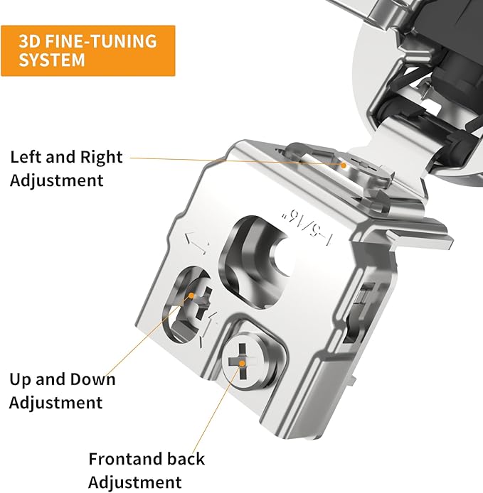 Chibery 50 Pack 1-5/16" Overlay 3D Soft Close Concealed Hinge for Face Frame Door, Smooth Slow Self Closing Hinges, Satin Nickel, Hidden 105° Open Angle Stainless Steel Hinge for Kitchen Cabinet Door