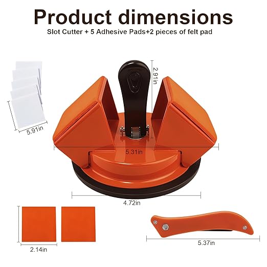Heavy Duty Floor Gap Fixer Tool with Enhanced Suction Cup - 45° Dual-Sided Striking Surface Floor Gap Repair Tool - Complete Kit with 5 Sticky Pads & Cleaner for Laminate, Vinyl, LVP & Hardwood Floors