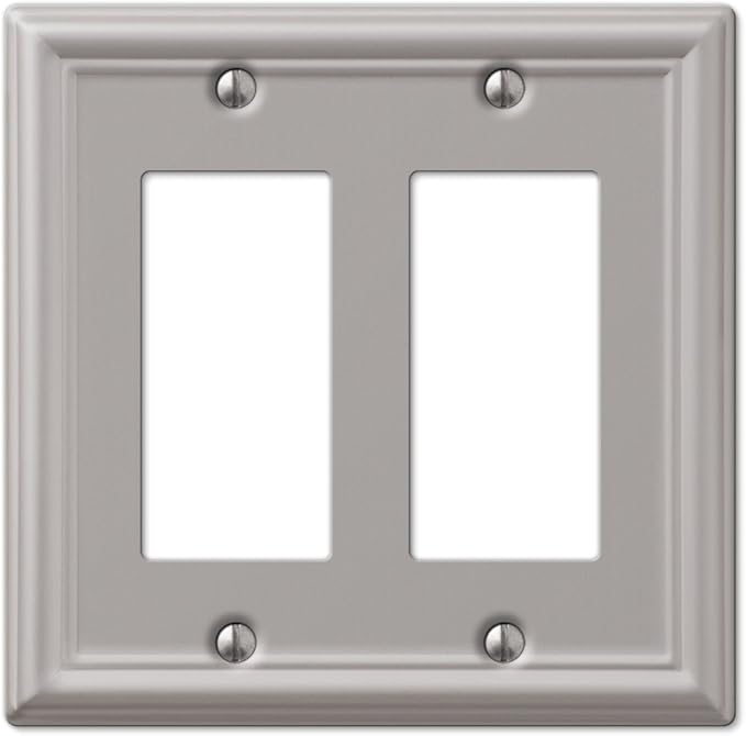 Amerelle 149RRBN Chelsea Wall Plate, Double Rocker-GFCI, Brushed Nickel