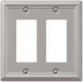 Amerelle 149RRBN Chelsea Wall Plate, Double Rocker-GFCI, Brushed Nickel