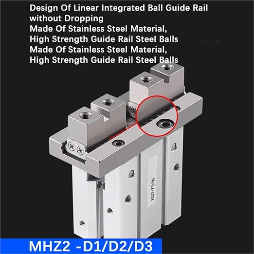 1PCS MHZ2 Pneumatic Finger Cylinder Parallel Gripper MHZ2-10/16/25/32/40D1/D2/D3 Side Thread Aluminium Clamps(MHZ2-16D1)