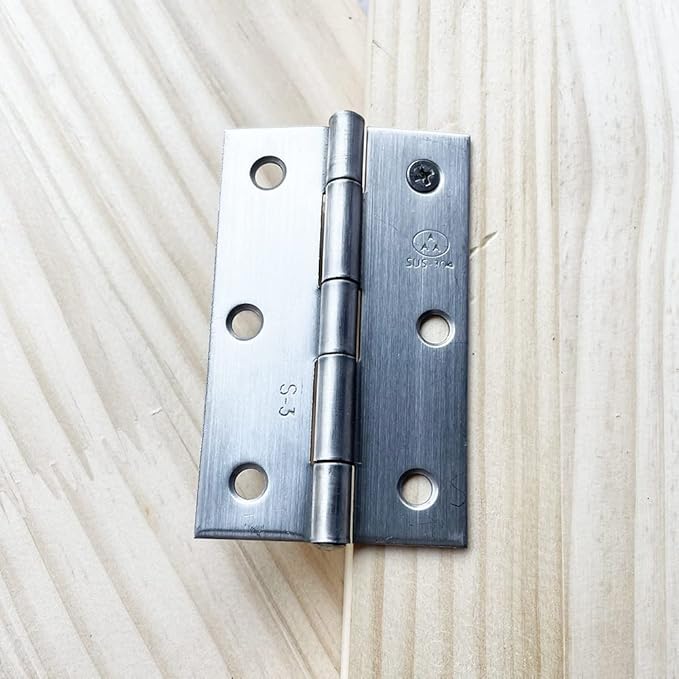 2pcs 304 Stainless Steel 3.5-inch Folding Butt Hinges Home Furniture Hardware Door Hinges for Door Case Lid Wooden Box Chest (89mm x 55mm x 1.5mm)