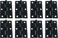 QCAA Narrow Butt Utility Hinge, Thicker, Swaged with Removable Loose Pin for Cabinet Door or Box Hinge, 3"x2"x1.6mm, Black, Made in Taiwan, 8 Pack