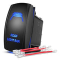 Nilight Roof Light Bar Rocker Switch Led Light Bar Switch 5Pin Laser On Off SPST switches 20A/12V 10A/24V Switch Blue with Jumper Wires Set for Cars Trucks RVs,2 Years Warranty