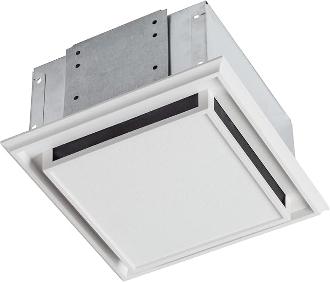 Broan 682 Bathroom Ventilation Fan with Charcoal Filter and White Plastic-Grille