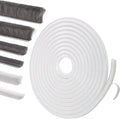Self-Adhesive Weather Stripping Seal for Doors & Windows – Soundproof Insulation Gap Filler for Sliding, Exterior, Front, and Jamb Frames – 0.35" x 0.35" x 33 ft, White