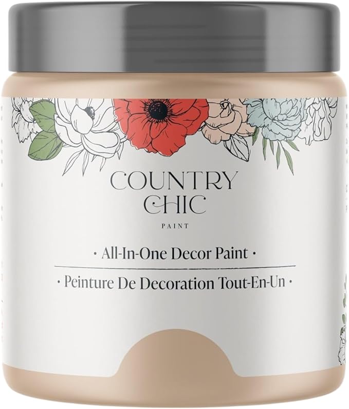 Country Chic All-in-One Chalk Paint for Furniture, Cabinets, Home Decor, Eco-Friendly, Matte Finish, Built-In Primer & Top Coat for Wood, Metal - Pale Plaster (Sand) sample (4oz)