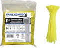 Kable Kontrol Fluorescent Yellow Zip Ties 11 Inch 100 Pcs, 50 Lbs Tensile Strength, Self-locking Nylon Colored Cable Ties Wire Wraps for Indoor or Outdoor Use… | Nylon Plastic, Self Locking, UL Listed, Indoor Use