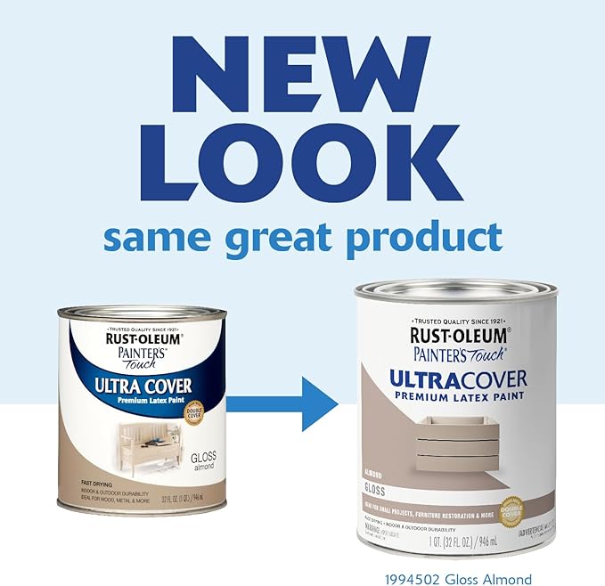 Rust-Oleum 1 qt 1994502 Almond Painters Touch 2X Ultra Cover Premium Latex Paint