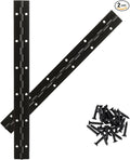 2Pcs 12inch Black Heavy Duty Continuous&Piano Hinges,1.2" Open Width Stainless Steel Piano Hinge with Holes and Screws,Working for Wood Box,Wood Furniture,Piano Cabinets.