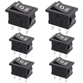 TWTADE 6Pcs 12V Rocker Switch On/Off/On 3 Pin 3 Position Car Auto Boat Rocker Toggle Switch AC 6A/250V 10A/125V KCD1-2-103-BK