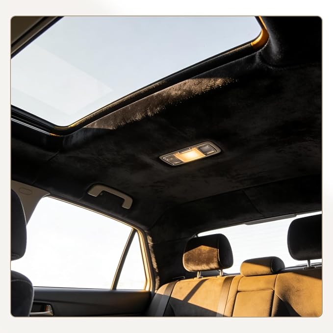 Storystore Foam Backed Suede Headliner Fabric, 54" L x 60" W Car Roof Liner | Black Suede Headliner Material for Cars, Trucks, Suvs, Boats, Rvs and Interior Restoration