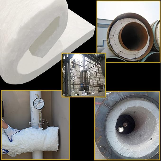 Cedolio 24" x12"x1" (Thick) Ceramic Fiber Blanket Fireproof Insulation | Baffle Rated to 2400F, High-Temperature Resistance for Stoves, Kilns, Forges, Wood Stove Baffle, Fireplace and Pizza Ovens