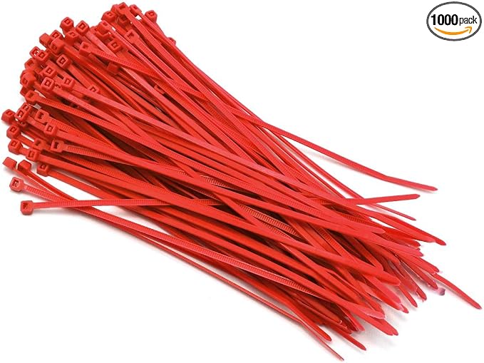 HellermannTyton T50R2M4UL 8" Red Plenum UL Rated Cable Ties - 1000PK