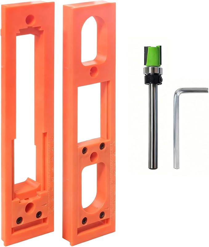 Concealed Door Hinge Installation Kit | with Guide Template Jig | with Dedicated Concealed Hinge Slotting Template | Lightweight & Reusable Design | for 5.3-7.8 inch Door Hinges (1.18 inch Width)