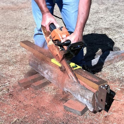 Timber Tuff Mini Portable Chainsaw Beam Cutting Guide Tool, Solid Steel Construction, Universal Bar Fit, Straight Cut & Quick Assembly, TMW-57, Green