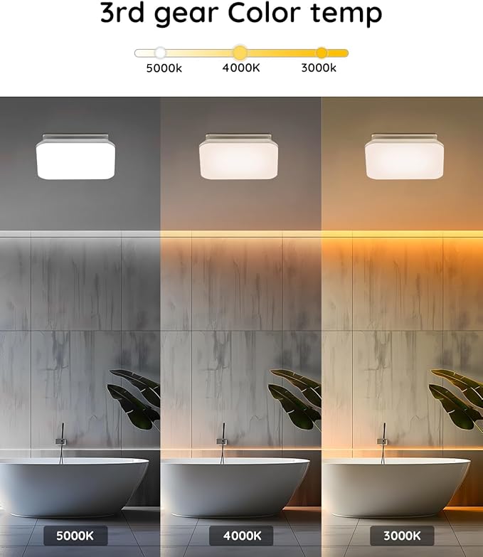 Fitop Bathroom Exhaust Fan with Light, 110 CFM 43W 1200LM Ceiling Mount Shower Ventilation Exhaust with Light, 1.0 Sones Bathroom Vent with Light, Bathroom Fan LED Light 3000K/4000K/5000K