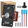 Nilight Heavy Duty Momentary Toggle Switch Waterproof 3 Pin 3 Position (ON)-Off-(ON) SPDT 12V DC 30A with Up-Down Mounting Panel and Weatherproof Cap Cover for Auto Car Marine Boat Automotive