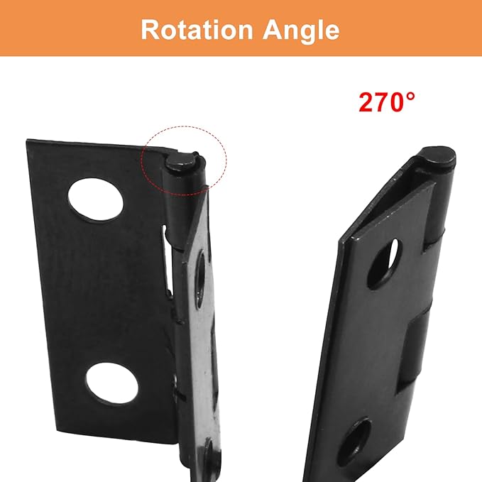 50 Mini Hinges, 0.73"x0.59", Matte Black, Doll House DIY Hinges for Mini Cabinet, Jewelry, Wooden Box