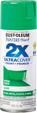 Rust-Oleum 314751 Painter's Touch 2X Ultra Cover Spray Paint, 12 oz, Gloss Spring Green