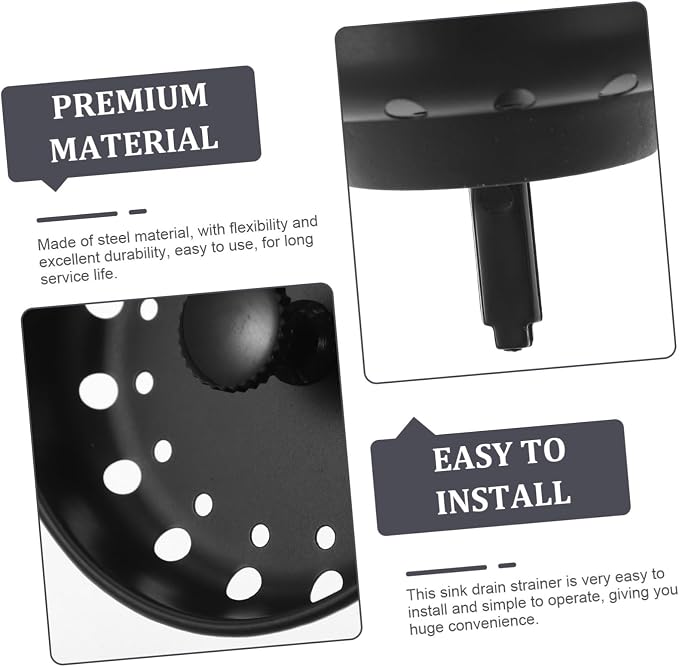 Hemobllo 2pcs Metal Sink Drain Strainer Handle Easy to Install Kitchen Sink Filter -clogging Design for Efficient Drainage for Home Use