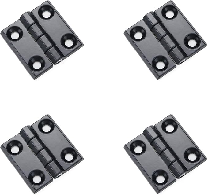 4 Pcs Metal Foldable Butt Hinge Zinc Alloy Ball Bearing Butt Hinge for Cabinet Door Closet,1.57×1.57 inch，Black