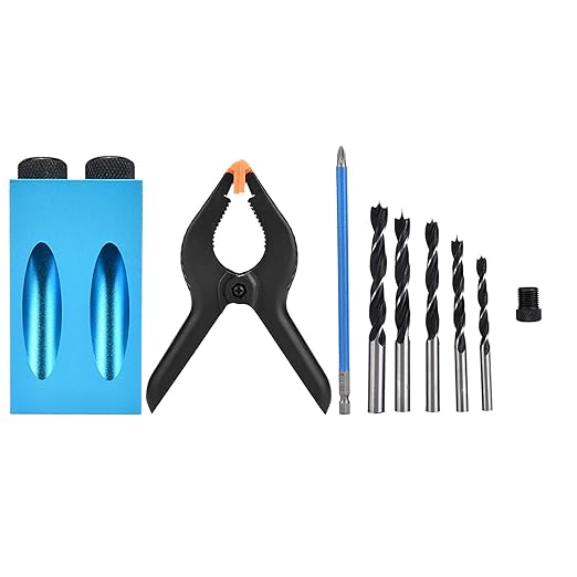 34Pcs Wood Woodwork Guides Joint Angle Tool Carpentry Locator,Pocket Hole Jig 15° Woodworking Inclined Hole Fixture 6/7/8/9/10mm Drill Bits Dowel Screw Drill Jig Joinery Kit Carpenters