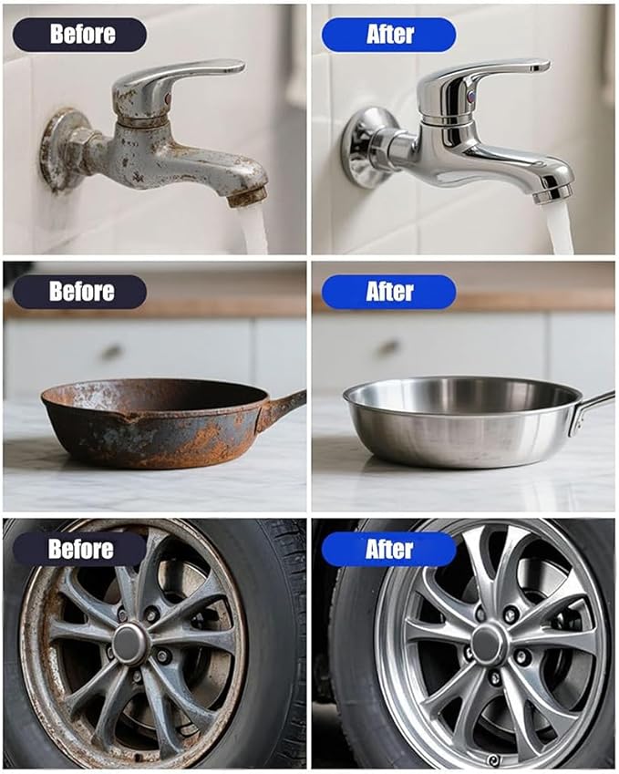 Iron Powder Remover Spray, Multi-Functional Quick-Acting Rust Removal Spray for Metal Surfaces, 100 Ml Iron Powder Remover, Fast-Acting Iron & Rusts Cleaner for Wheels, Rims, Metal (3PCS)