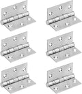 6 Pack 3" x 3" Square Door Hinges, Stainless Steel Butt Hinges, Ball Bearing, Load 100 lbs