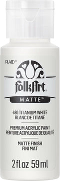 FolkArt Acrylic Paint in Assorted Colors (2 oz), 480, Titanium White