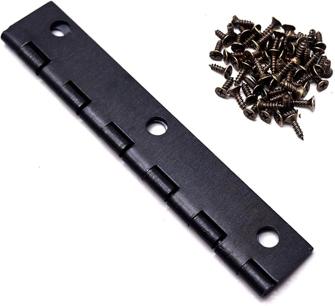 T Tulead Black Butt Hinges Narrow Iron Cabinet Hinges Toolbox Hinge 2.95"x0.9", Pack of 10 with Mounting Screws