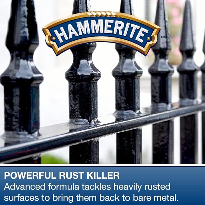 Hammerite Rust Remover Gel Blister. Non Drip Rust Remover for Metal, Rust Converter - Non Damaging to Metal Paint, Suitable for Interior and Exterior - 100ml, Packaging May Vary