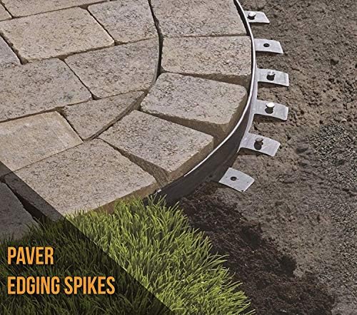 Peach Country Outdoor Heavy Duty (50 Count) - Round Metal Landscape & Paver Edging Anchoring Stake, 10-Inch Length - Bright Spike Timber Nail, Tent Spikes, Camping, Trapping, Landscape, (50)