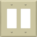 ENERLITES Decorator Light Switch or Receptacle Outlet Wall Plate, Gloss Finish, Midway Size 2-Gang 4.88" x 4.92", Unbreakable Polycarbonate Thermoplastic, UL Listed, 8832M-I, Ivory