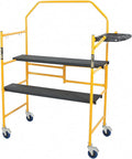 MetalTech 4 Ft Scaffolding Platform, Adjustable, Foldable and Rolling Scaffold Platform with 4-Inch Locking Wheels for Construction & DIY Projects