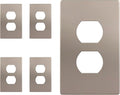 ENERLITES Screwless Duplex Wall Plate, Child Safe Receptacle Outlet Cover, Standard Size, 1-Gang 4.68" x 2.93", Unbreakable Polycarbonate Thermoplastic, UL Listed, SI8821-NK-5PCS, Nickel, 5 Pack