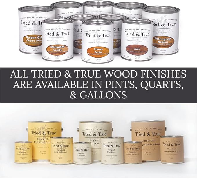 Tried & True Original Wood Finish, 8 oz. - Linseed Oil & Beeswax Blend, Ideal for All Woodwork, Long-Lasting Durability, Food Safe Sealer, Non-Toxic Wood Finish